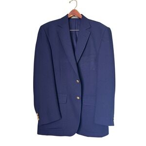 Orvis Mens Navy Blue Gold Button Blazer Sport Coat 40R Wool Blend‎ USA Preppy